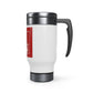 Stainless Steel Travel Mug with Handle, 14oz - Coffee 405