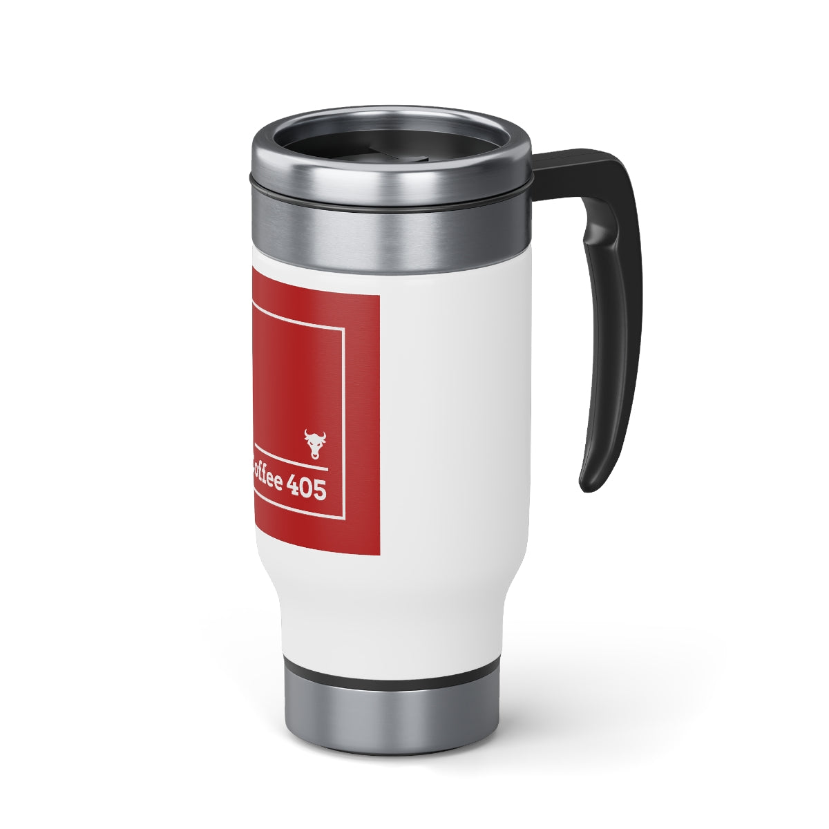 Stainless Steel Travel Mug with Handle, 14oz - Coffee 405